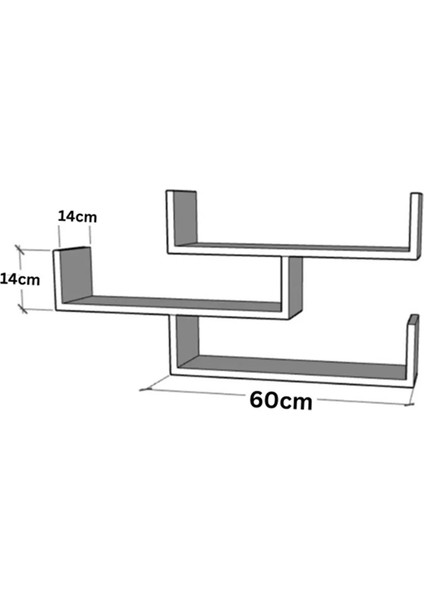 Maya Style Duvar Rafı Duvar Dekorasyonu Genişlik 60 Cm Derinlik 14 Cm Genişlik 14 Cm