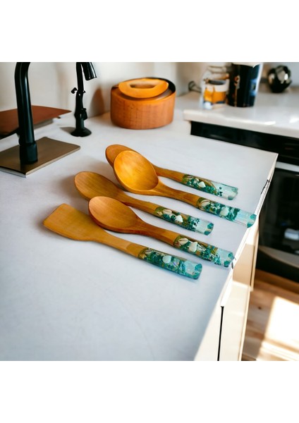 Okyanus Serisi Premium 5 Parça Tahta Servis ve Pişirme Seti Takımı 29 Cm. modelleri