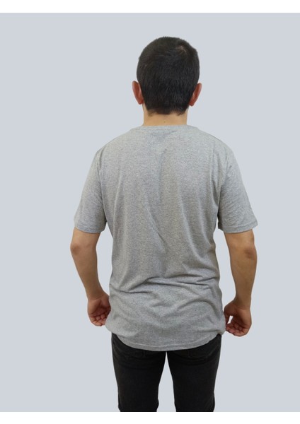 Erkek Tiger Sıfır Yaka Basic Gri Tişört fırsatları