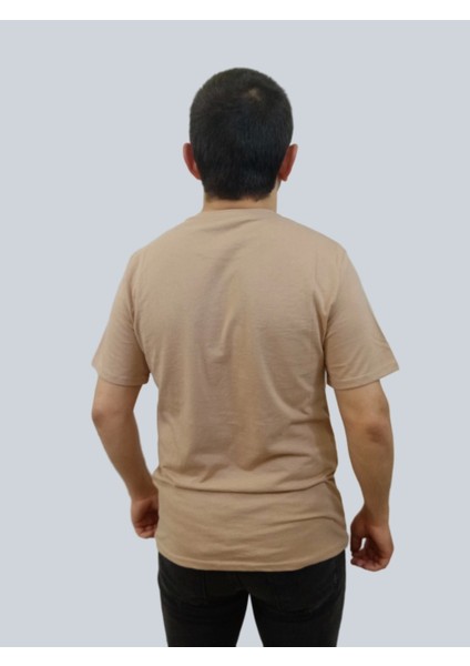 Erkek Tiger Sıfır Yaka Basic Bisküvi Tişört