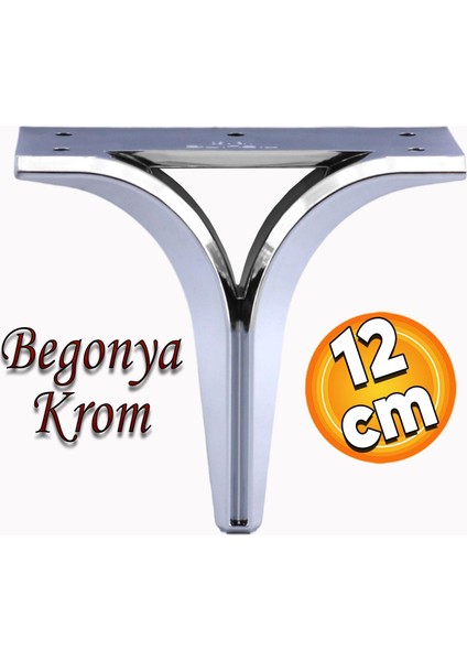 Begonya Lüks Mobilya Kanepe Sehpa Tv Ünitesi Çekyat Yükseltici Koltuk Ayağı Baza Ayak Krom 12 cm