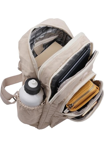 Kaliteli Klınkır Hafif Su Geçirmez Kumaş Sırt Çantası Krem indirimleri