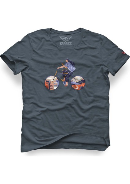 Bisikletli Kadın Tasarım Tişört