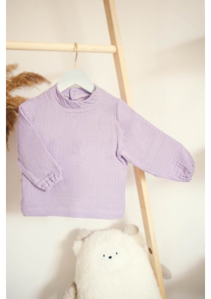 4 Kat Müslin Pamuk Kız Çocuk Sweatshirt - Pantolon Takım