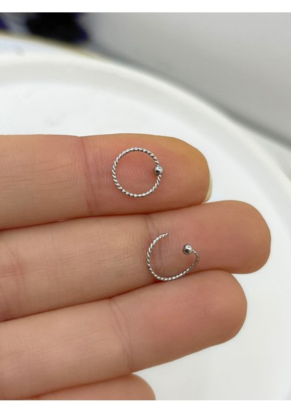 16L Cerrahi Çelik Burun Dudak Kulak Tragus Kıkırdak Uyumlu Ince Halka Hızma Piercing