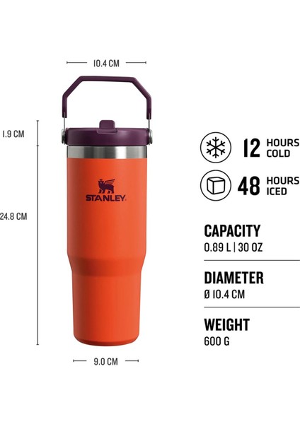 The Iceflow™ Flip Straw Tumbler 0.89L / 30OZ Turuncu
