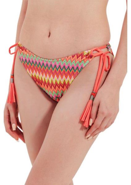 Cam Boncuk Aksesuarlı Bikini Alt