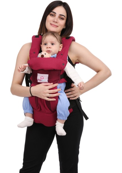 Momella Baby Ergonomik Kanguru Bebek Taşıma (Bordo - Bordo)