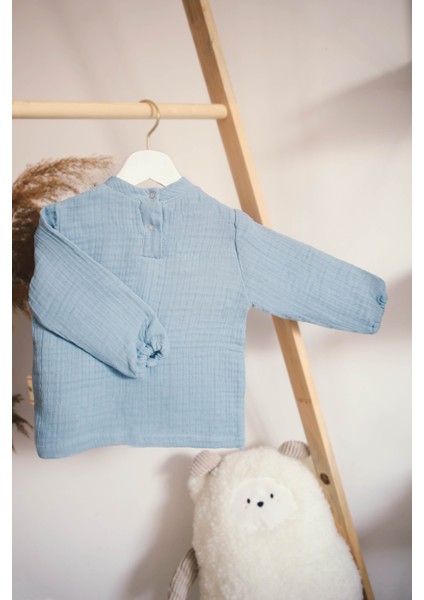 4 Kat Müslin Pamuk Erkek Çocuk Sweatshirt-Pantolon Takım
