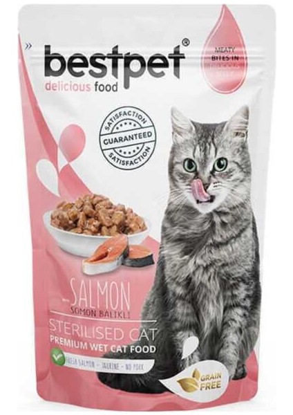 Sterilised Jelly Pouch Somonlu Kedi Maması 85 gr