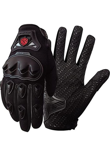 Motosiklet Kadın Eldiveni Sert Plastik Full Koruma Kaydırmaz Kumaş Womeni Motor Eldiven Black fırsatları