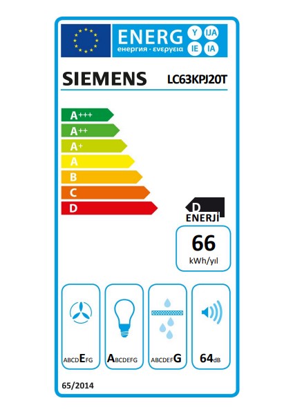 LC63KPJ20T IQ100 Duvar Tipi Davlumbaz  Yüzey