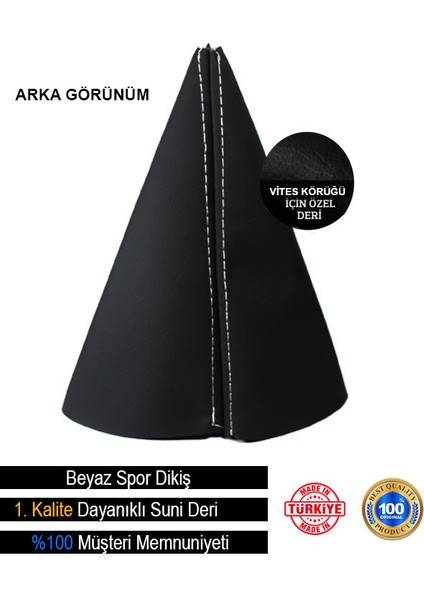 Opel Agila Siyah Deri Özel Tasarım Beyaz Şerit Spor Dikiş Vites Körüğü fiyatları