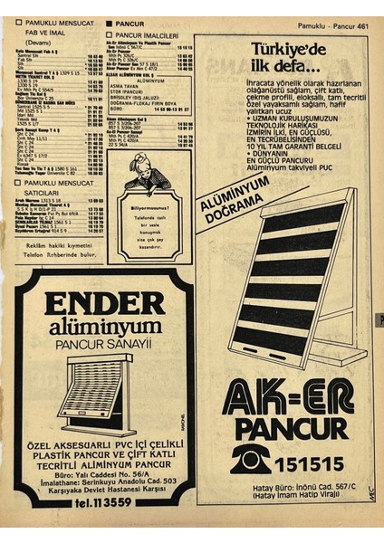 Izmir 1982-1983 Meslek Reklam Ilanı Efemera S461