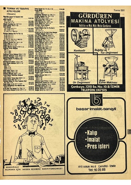 Izmir 1982-1983 Meslek Reklam Ilanı Efemera S591