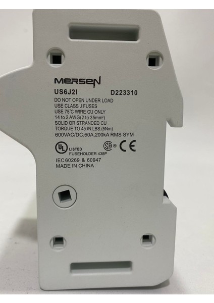 Mersen Ferraz US6J2I 2 Kutuplu Sigorta Yuvası 600V 60A indirimleri