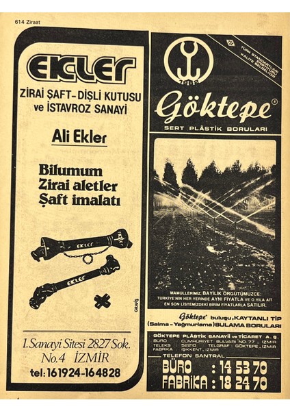 Izmir 1982-1983 Meslek Reklam Ilanı Efemera S613 fiyatları