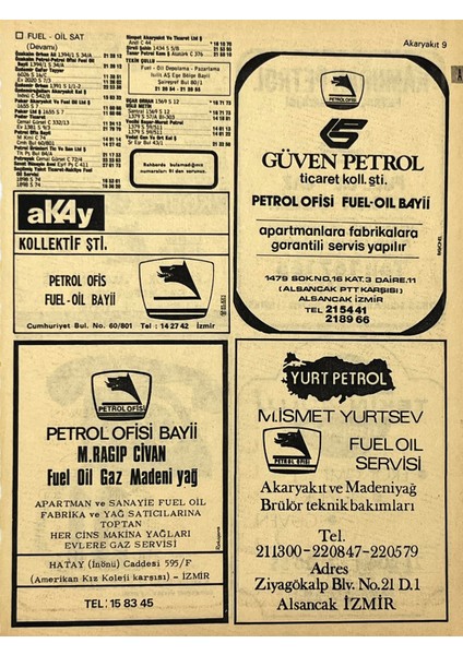 Izmir 1982-1983 Meslek Reklam Ilanı Efemera S9