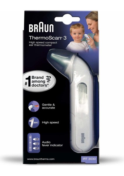 Braun Termometre Thermoscan Irt 3030 Ateş Ölçer Braun Kulaktan Ateş Ölçer