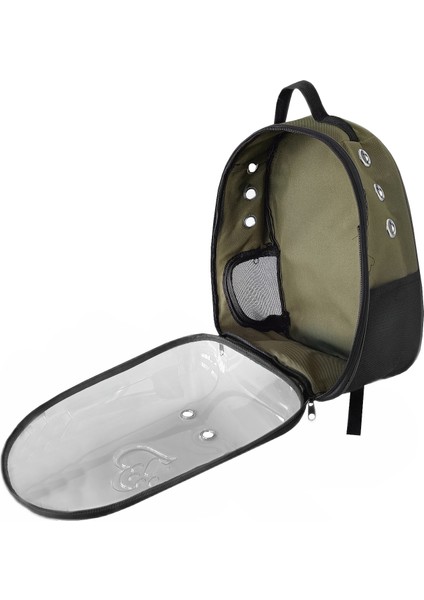 Kalpli Patili Astronot Şeffaf Taşıma Sırt Çantası Haki 24X32X42 cm fiyatları