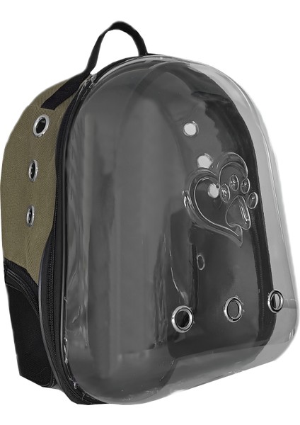 Kalpli Patili Astronot Şeffaf Taşıma Sırt Çantası Haki 24X32X42 cm fırsatları