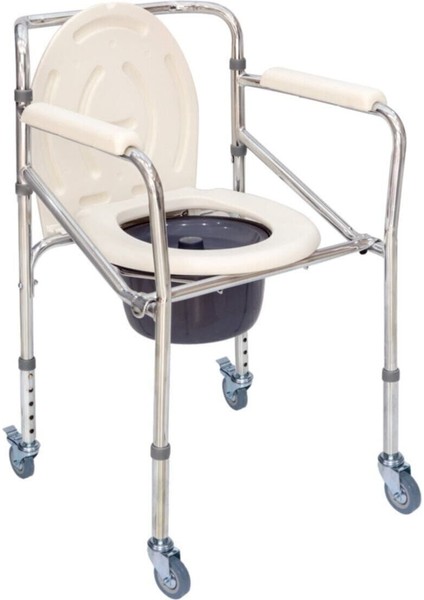 Kovalı Komot Hasta Tuvalet ve Banyo Özellikli Tekerlekli Sandalye DM696