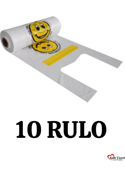 Rulo Poşet Gülenyüz Baskılı Poşet Küçük Boy 10 Rulo