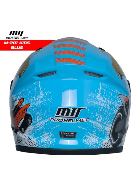 M201 Kapalı Model Çocuk Kaskı (Mavi)