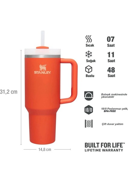 Quencher Pipetli Termos Bardak 1.18 Lt