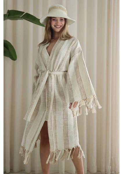 Organik Pamuk Dokuma Tasarım Plaj Kıyafeti/kaftan /kimono /desing Caftan