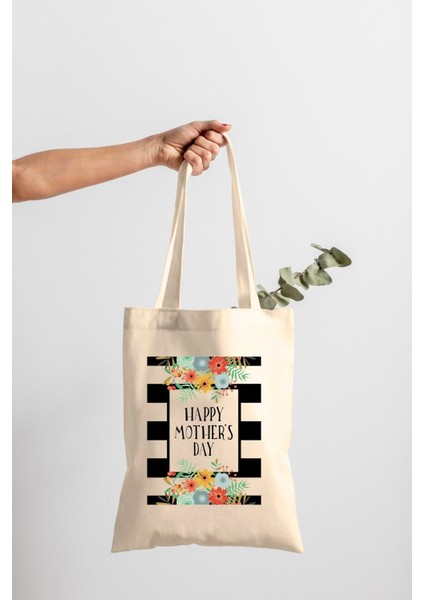 Anneler Günü Happy Mother's Day Yazılı Bez Çanta