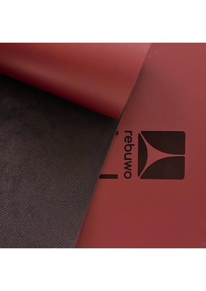 Çift Çizgi Tasarımlı 5mm Kauçuk Yoga Mat Pilates Mat Bordo