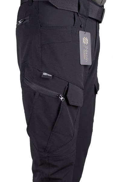 Tactical Taktik Pantolon Outdoor  Cep Esnek ve Hafif Malzeme Likrali (Mevsimlik)-siyah