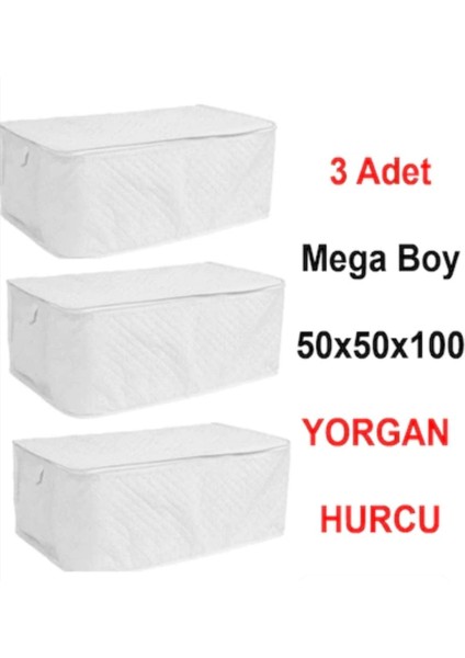 AY Home  3 Adet Çeyizlik  Büyük Boy Yorgan Döşek  Battaniye Yastık Hurcu Beyaz Renk  100X50 cm Ebatında Tela Kumaş