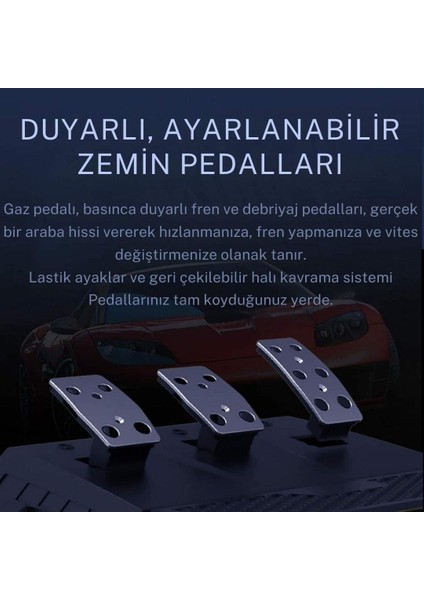 Pxn V9 Gaming Racing Wheel 3 Pedallı ve Vitesli Pc, Ps4, Ps3, Switch, Xbox One, Xbox Series X/s Uyumlu Oyuncu Direksiyonu