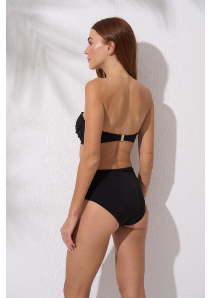 Soft Straplez Yüksek Bel Bikini Takımı