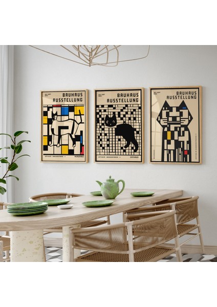 Ahşap Çerçeveli Modern Duvar Tablosu 3'lü Set. Pablo Picasso Minimal Duvar Sanatı.