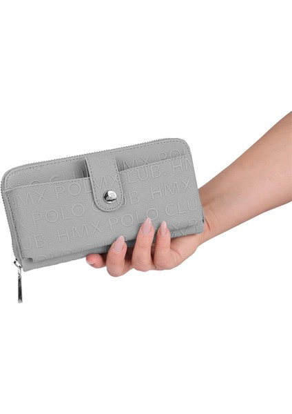 Bozuk Para ve Telefon Bölmeli Kullanışlı Cüzdan Gri