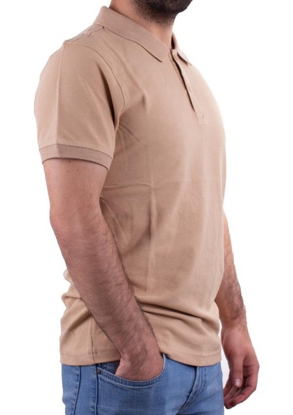 2277 Bej Polo Yaka Erkek T-Shirt