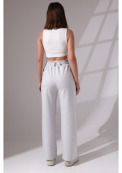 Kompak Penye Likralı Esnek Yumuşak Dokulu Paçası Geniş Eşofman Altı 21655 Karmelanj fırsatları