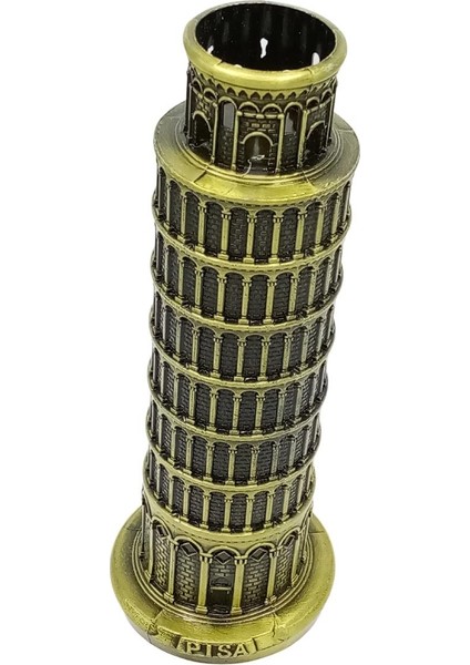 Vintage Metal Italya Pisa Kulesi Biblo Antik Bronz 18 cm modelleri