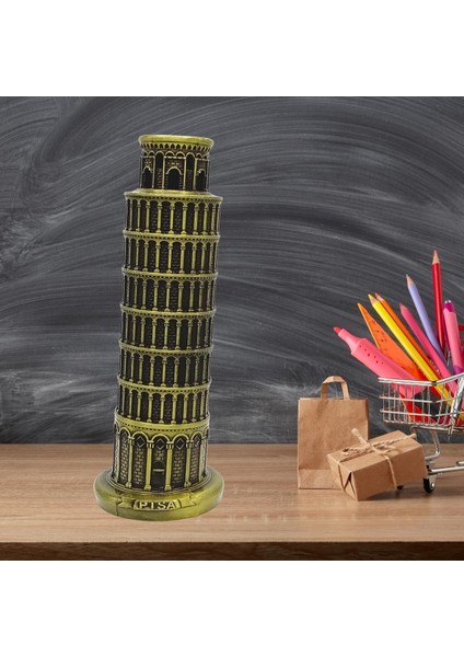 Vintage Metal Italya Pisa Kulesi Biblo Antik Bronz 18 cm fırsatları