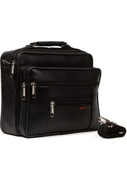 Erkek Hakiki Deri Omuz ve El Çantası newpolo151 - Siyah fırsatları