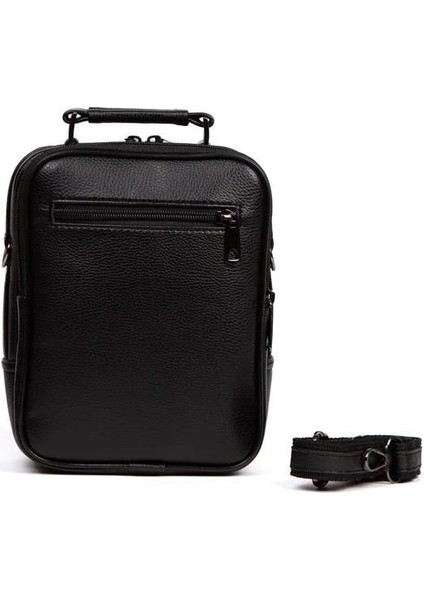 Erkek Deri Çelik Kasalı Kapaklı Omuz Ve El Çantası (17X22CM) newpolo188 - Siyah fırsatları