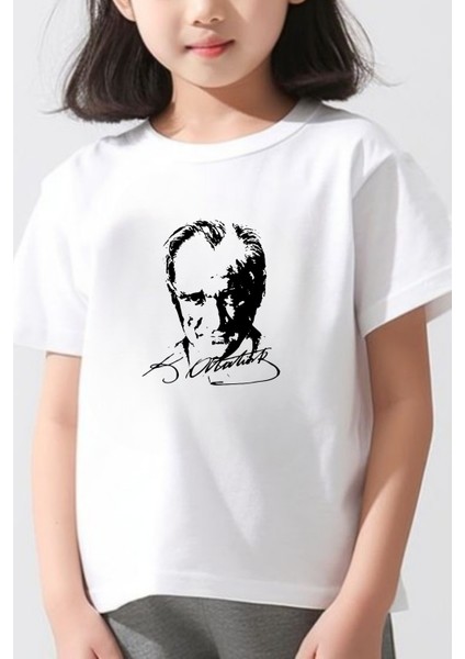 Çocuk Pamuk Atamız ve Imzası 23 Nisan Çocuk T-Shirt