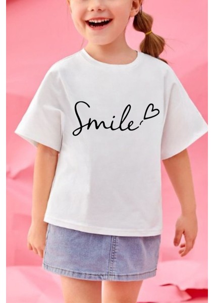 Kız Çocuk Pamuk Smile Çocuk T-Shirt