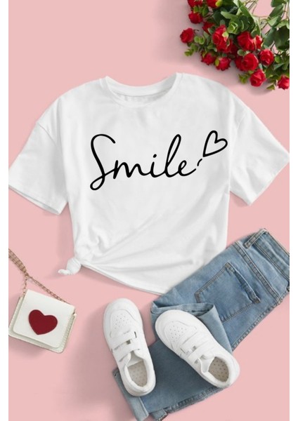 Kız Çocuk Pamuk Smile Çocuk T-Shirt