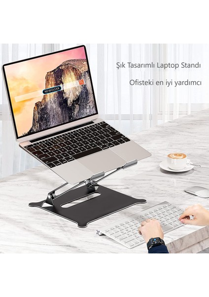 Katlanabilir Tüm Modellerle Uyumlu Çelik Sınırsız Açıda Kolay Ayarlanır Laptop Standı