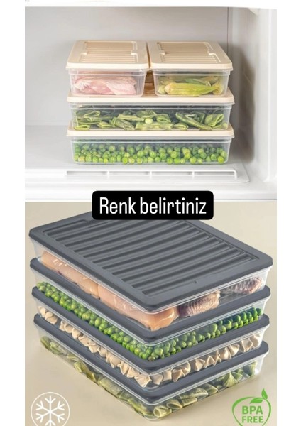 Yatay kapaklı buzdolabı düzenleyici buzluk saklama kabı mikrodalga fırın ve buzluk için uygundur gıda ile temasa uygundur