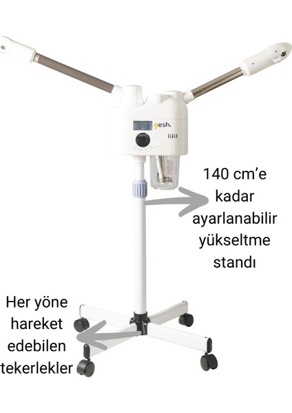 DT-A6681 Soğuk ve Sıcak Buhar Ozonlu Yüz Buhar Makinesi Vapozon - Ayaklı - Profesyonel Cilt Bakımı